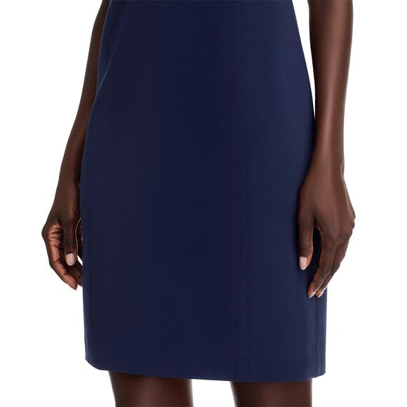 T Tahari Judianne Short Sleeve Fitted Sheath Dress Navy - 8 - Picture 7 of 7